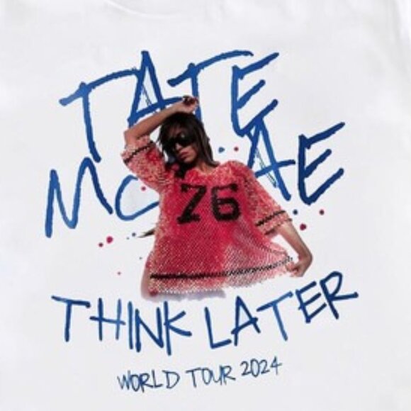 Tate McRae Think Later 2024 Tour T-Shirt Graphic Music Fan Gift Concert Tee 79 - Picture 2 of 6